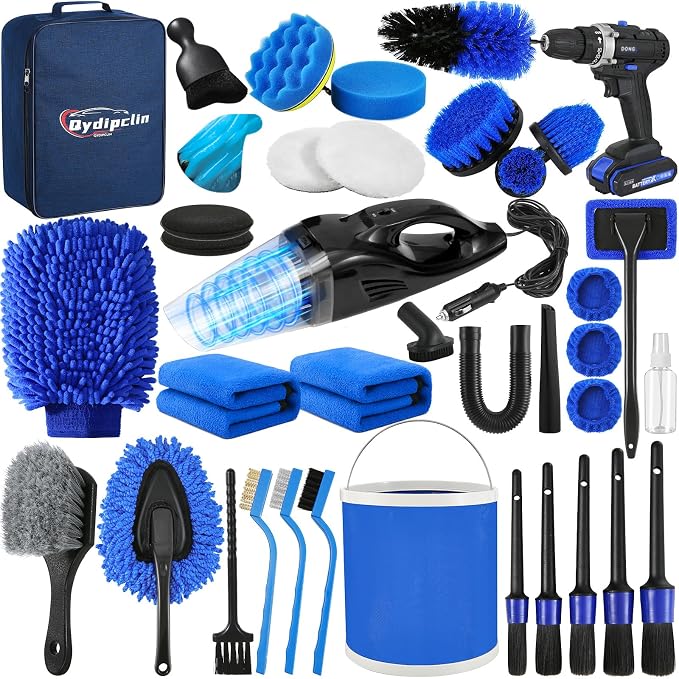 38Pcs Car Detailing Kit, Car Detailing Brush Set, Car Wash Cleaning Kit - Field & Grace