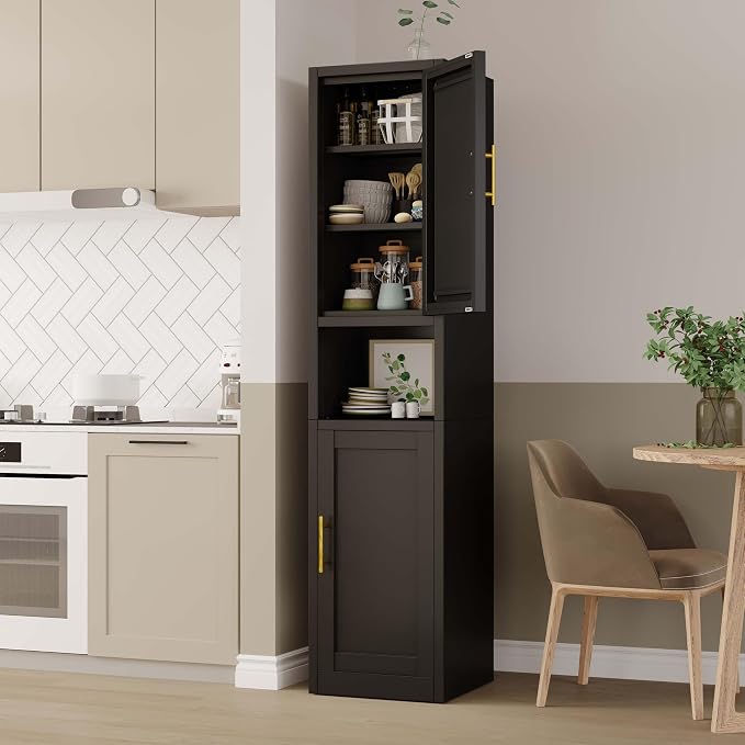 67" Tall Narrow Storage Cabinet Metal Bathroom Cabinet - Image 7