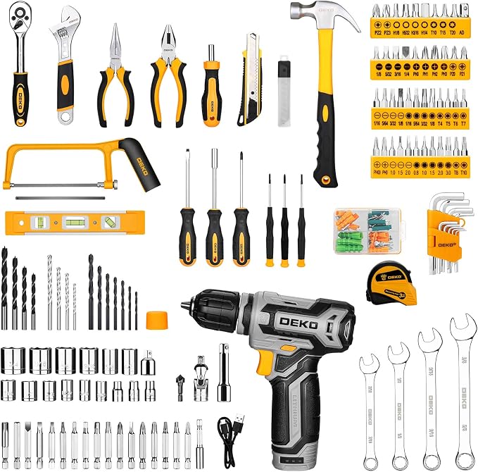 Tool Kit Box Drill Set：DEKOPRO Home Mechanic Toolbox - Image 3