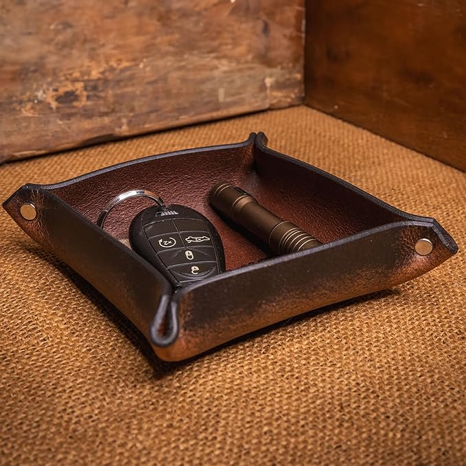 Valet Tray – Full-Grain Leather Catchall Organizer - Image 3