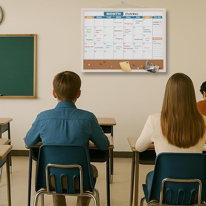Monthly Calendar Dry Erase Board 24x18 Inch, Double-Sided Whiteboard and - Image 8