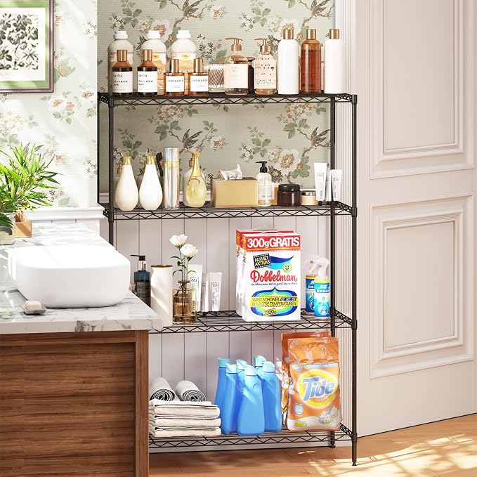 4-Tier Storage Shelves 35.4" L x 13.3" W x 53.7" H Metal Garage Shelves - Image 7