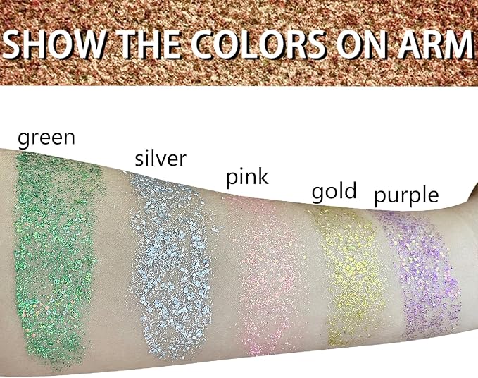 MEICOLY Purple Hair Glitter Stick, Halloween Mermaid Face Glitter Paint - Image 6