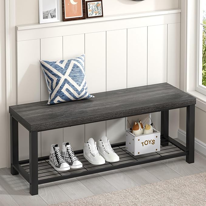 FOLUBAN Shoe Storage Bench, Modern Entryway Bench by FOLUBAN