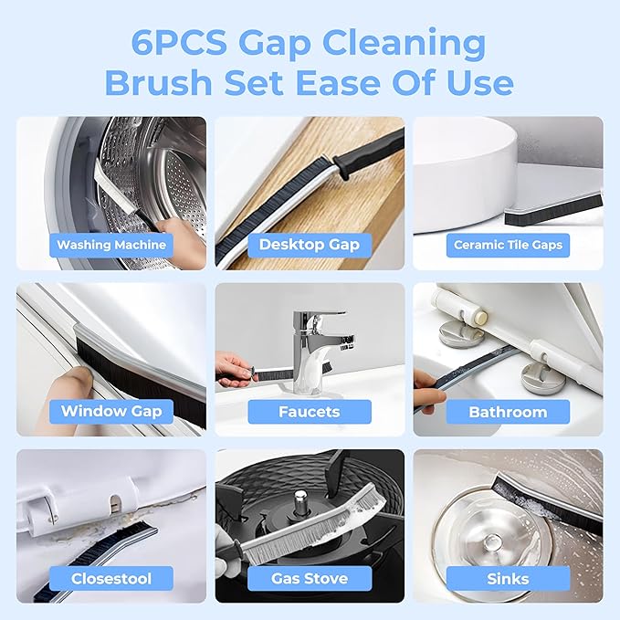 Crevice Cleaning Brush, Hard-Bristled Gap Scrub Brush, Toilet Gap Cleaning - Field & Grace