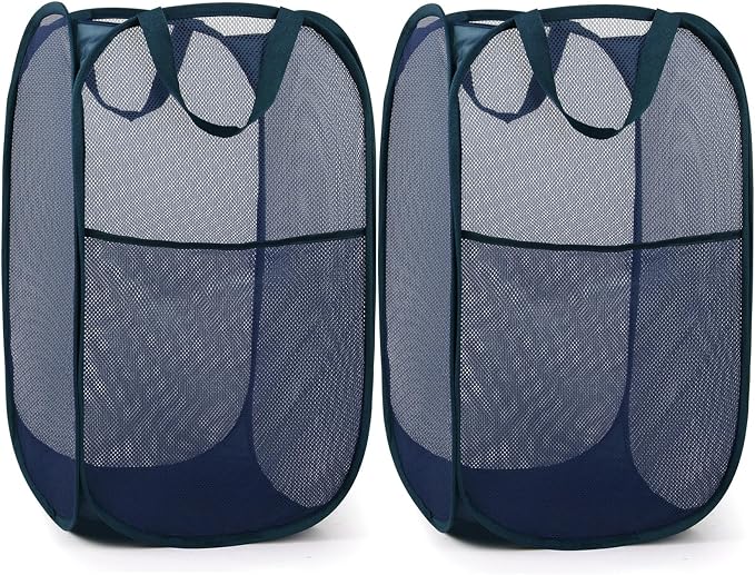 2 Pack Durable Collapsible Laundry Baskets by Bemkoo