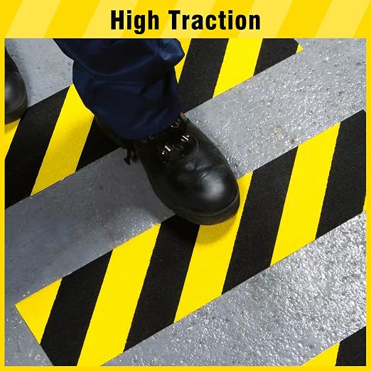 S&X Black/Yellow Anti Slip Tape 4" x 33 FT, Heavy-Duty Grip Tape - Image 2