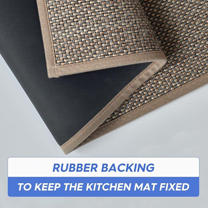 Artoid Mode Non Skid Washable Kitchen Rugs Mats Doormat, Rubber Backing - Image 4