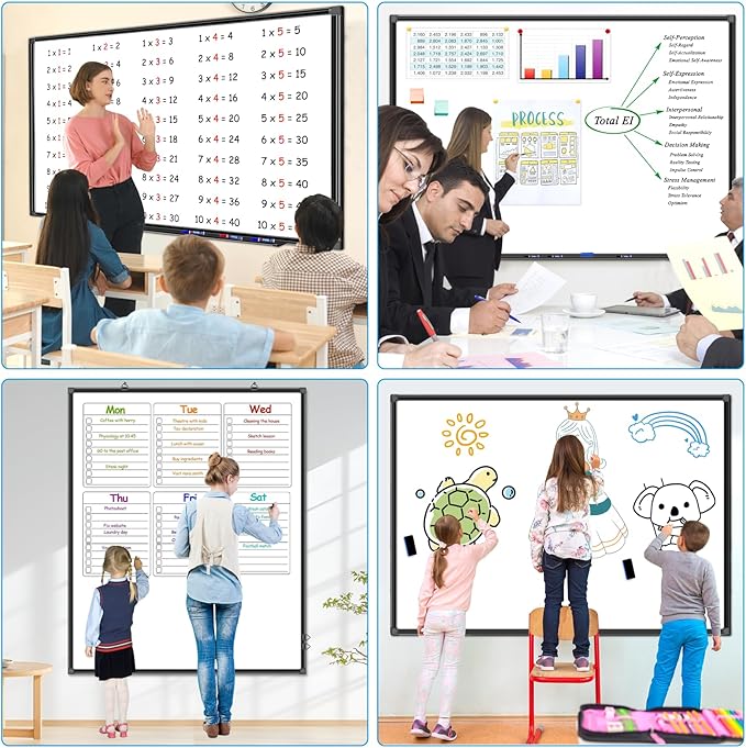 H-Qprobd 70"x40" White Board for Wall Large Magnetic Dry Erase Board - Image 7