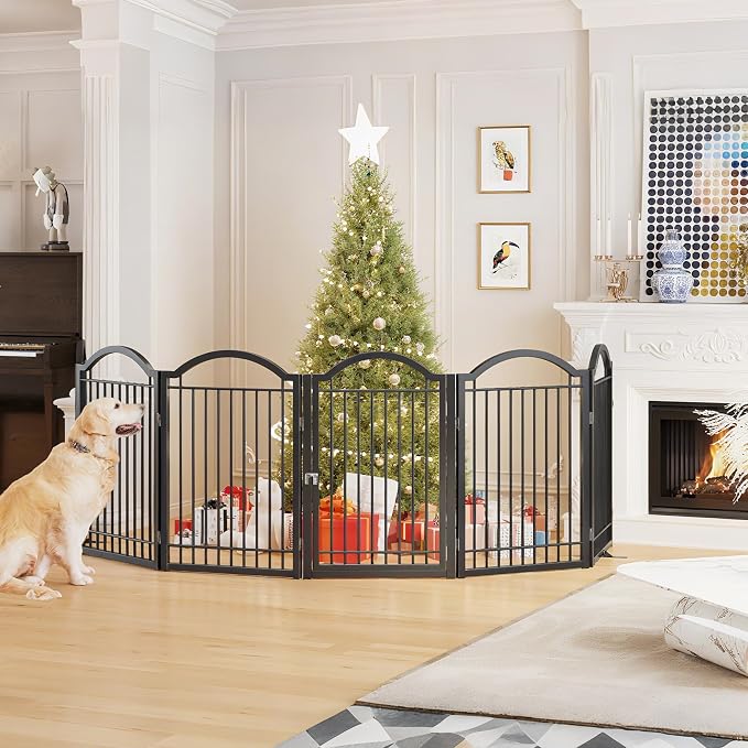 BHG Metal No-Assembly Freestanding Dog Gate - Image 7