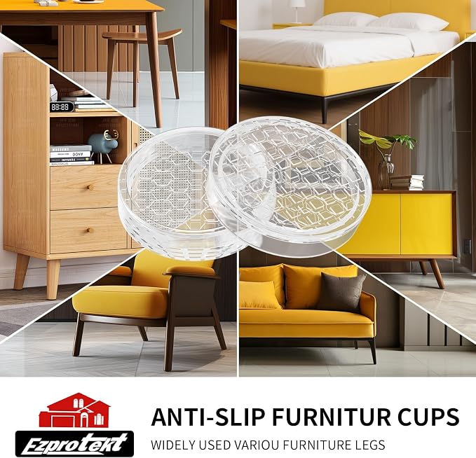 Ezprotekt Non Slip Furniture Pads, Round Furniture Coasters - Image 6