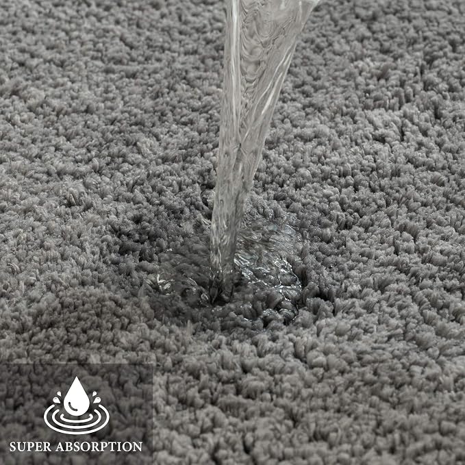 MIULEE Gray Small Bathroom Rugs Thick Shaggy Bath Rug Mats - Image 4