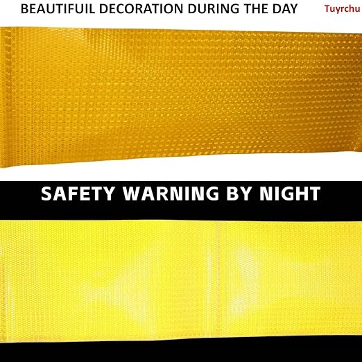 Yellow Reflective Tape 8 inch Wide, Outdoor Waterproof Hazard Conspicuity - Image 3
