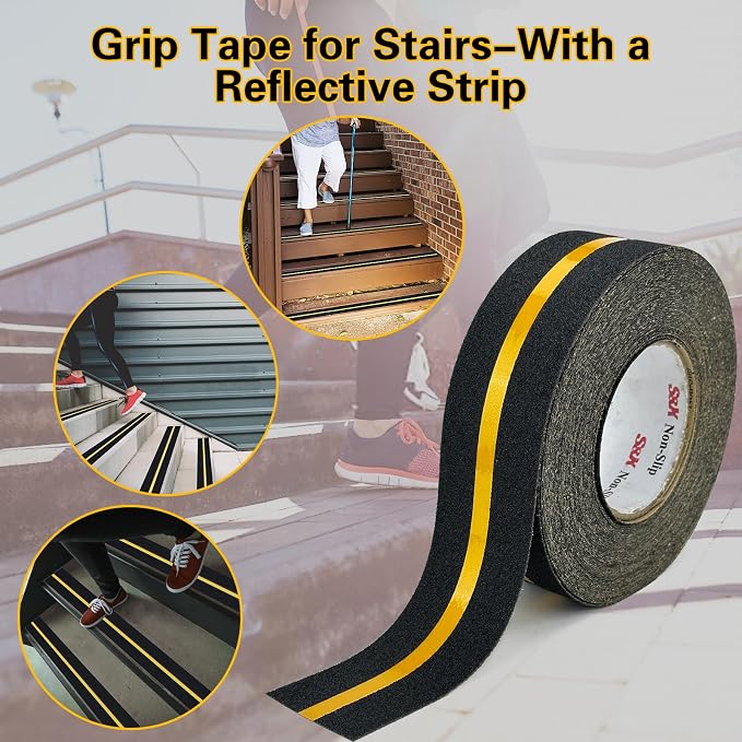 S&X Anti Slip Tape with Reflective Strip - 2 in x 60 FT Premium Grip Tape - Image 3