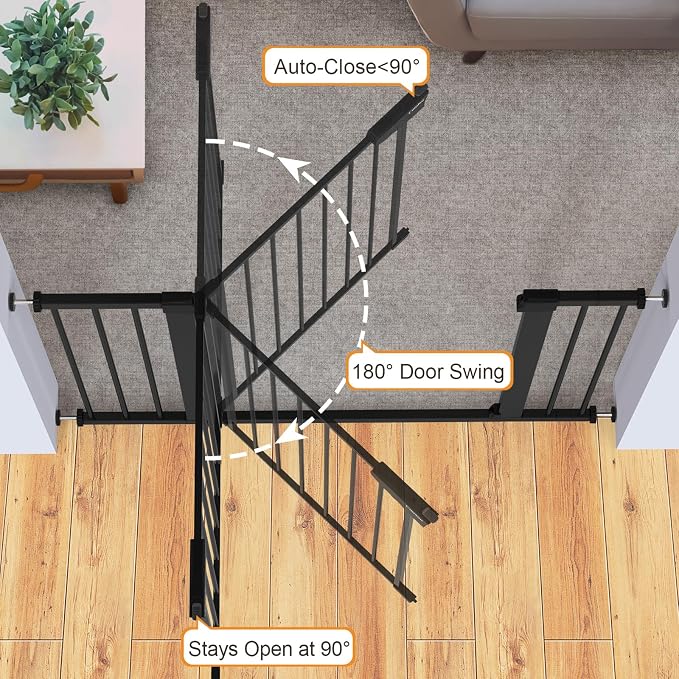 Cumbor 29.7-46" Baby Gate for Stairs, Mom's Choice Awards Winner-Auto Close Dog - Image 3