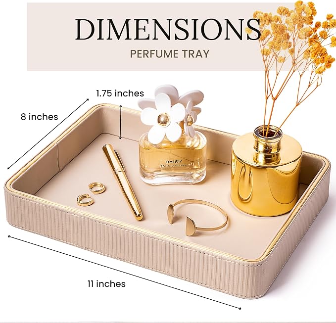 Perfume Tray Valet Tray Night Stand Organizer| Perfume Organizer Catchall - Image 2