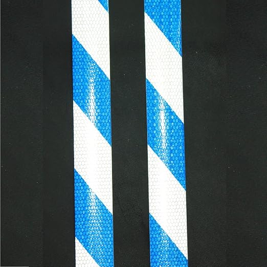 Blue and White Reflective Tape Outdoor Waterproof 1 inch X 166 feet, High - Image 3