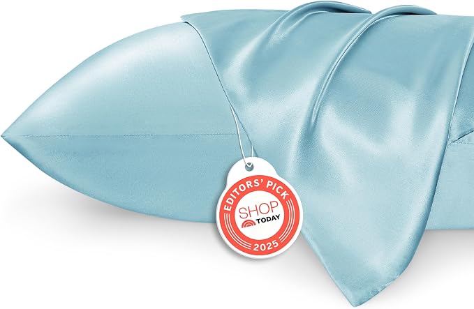 Bedsure Satin Pillowcases, Similar to Silk Pillow Cases Queen Size Set of 2 by BEDSURE