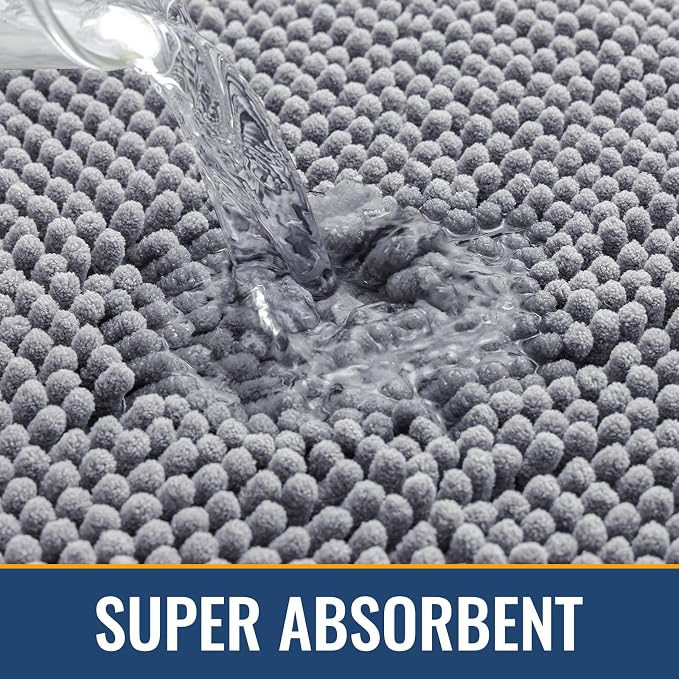 Arotive Bathroom Rugs 59x35, Extra Soft Absorbent Shaggy Chenille Bath Rugs - Image 4