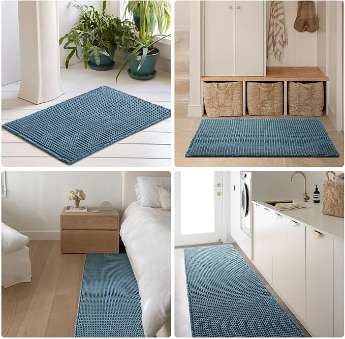 Waffle Bath Mat, Boho Bathroom Rugs Non Slip Washable Super Absorbent Quick Dry - Image 8