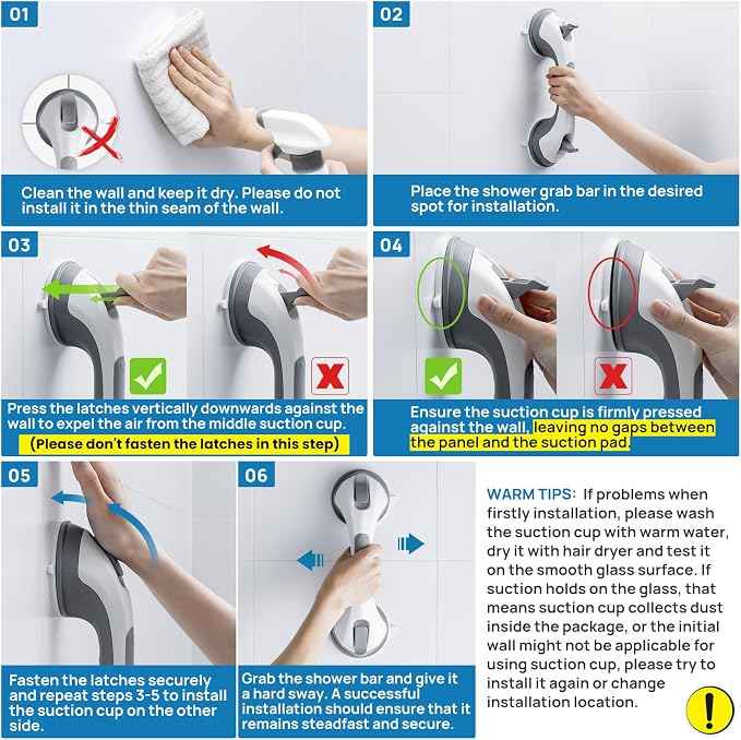 LEVERLOC Grab Bars for Bathtubs and Showers 2 Pack Suction Grab Bar, Heavy Duty