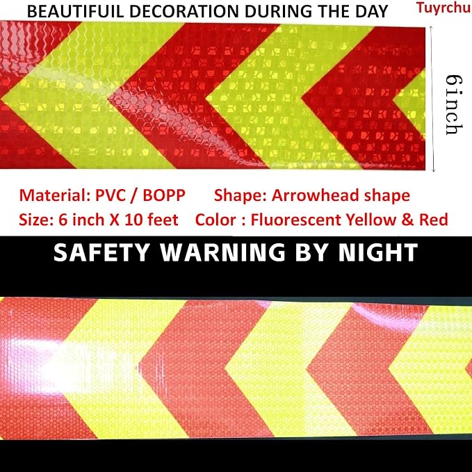 Reflective Tape 6 inch X 10 feet, Outdoor Waterproof Hazard Conspicuity Safety - Image 3