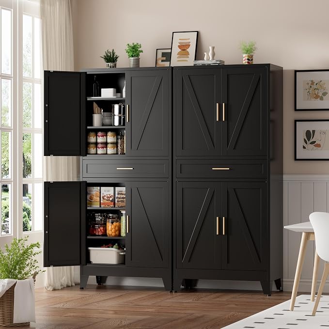 Metal Storage Cabinet with Drawer, Living Room - Image 4