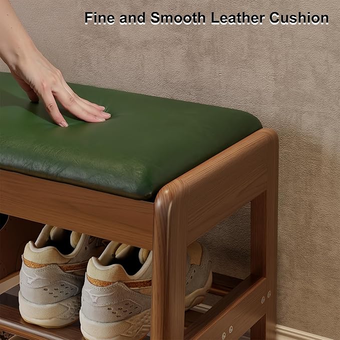 AQIMUELE Shoe Rack Bench, 2 Tiers Shoe Bench - Image 4