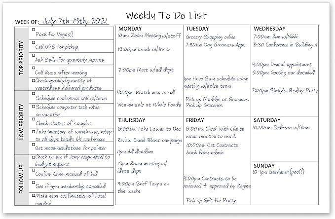 Weekly TO DO List Notepads Task Pad Planner w/Daily Checklist, Priority ToDo & - Field & Grace
