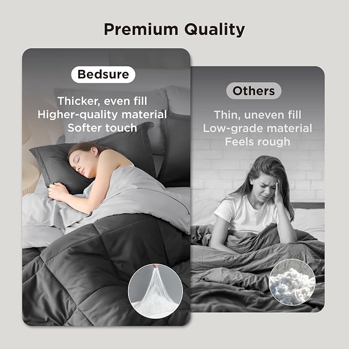 Bedsure Charcoal Grey King Comforter Set - Image 2