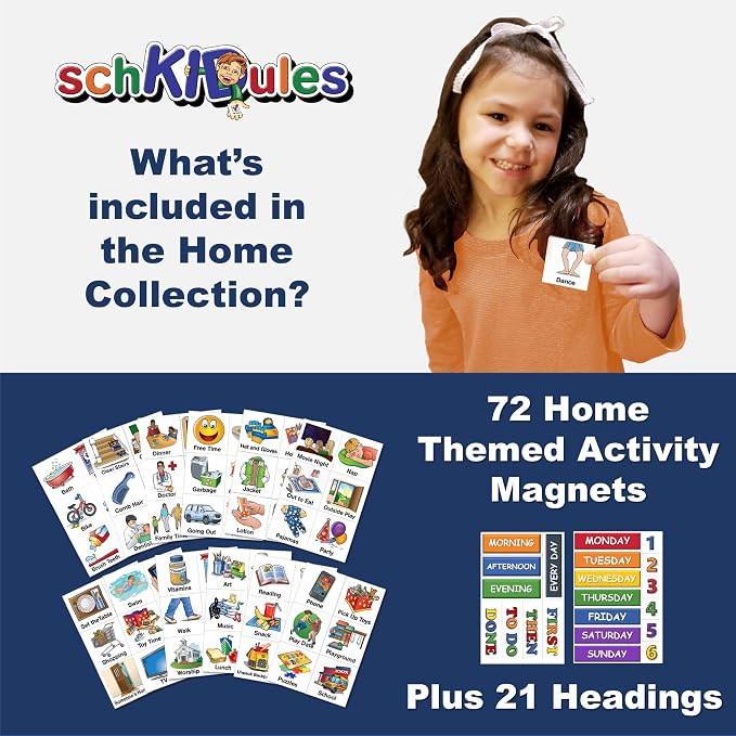 Kids Visual Schedule Magnets and Headings: SchKIDules 93Pc Home Collection - Image 7