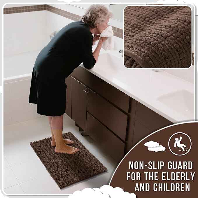 Yimobra Large Bathroom Rugs Non Slip Washable 36x24 Inch