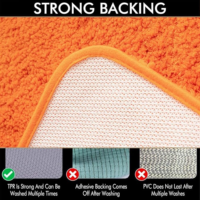 MIULEE Orange Bathroom Rug - Image 4