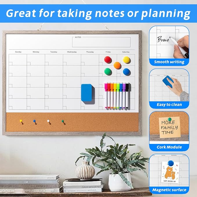 Dry Erase Calendar Whiteboard, Reusable Monthly Planner - Image 3