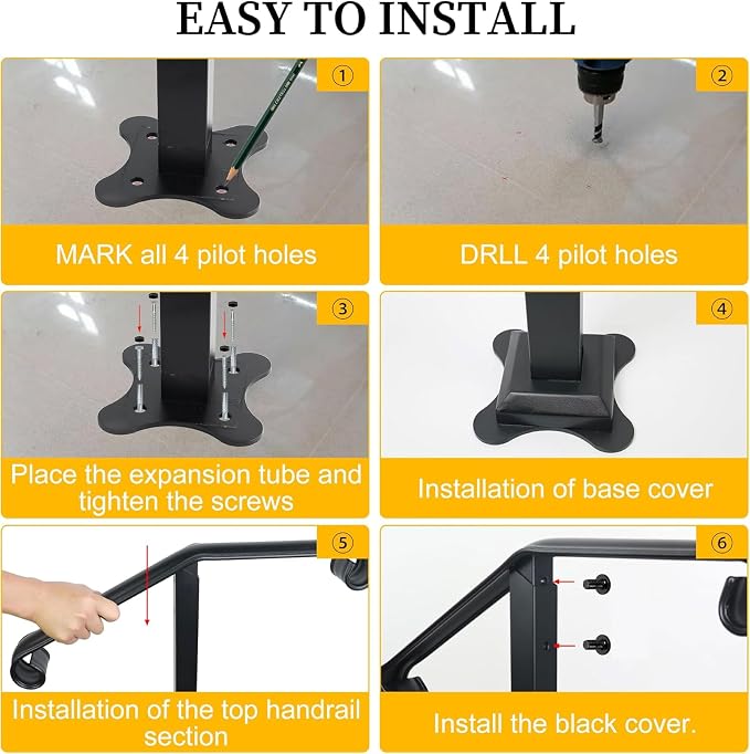 Handrail Railing, Single Post Handrail, Stair Railing - Image 6