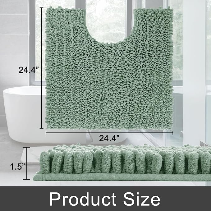 Yimobra Toilet Rug U Shaped Washable 24x24 Inch - Image 2