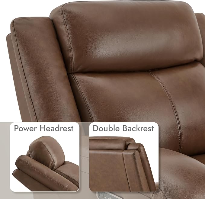 Watson & Whitely Genuine Leather Power Recliner Chairs - Image 5