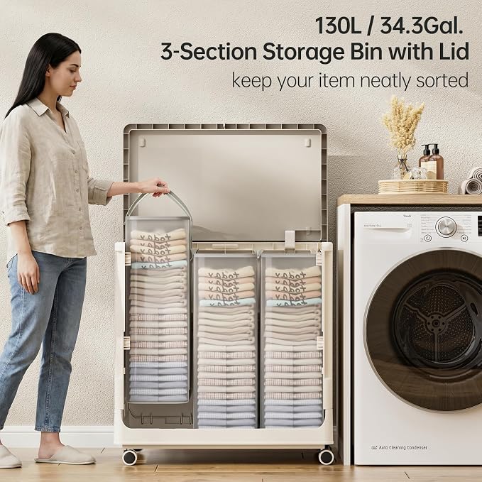 HAIXIN HOME 130L Stackable Storage Bin - Image 2