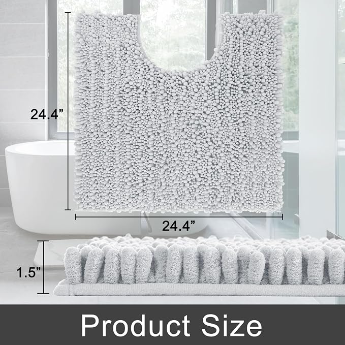 Yimobra Toilet Rug U Shaped Washable 24x24 Inch - Image 2