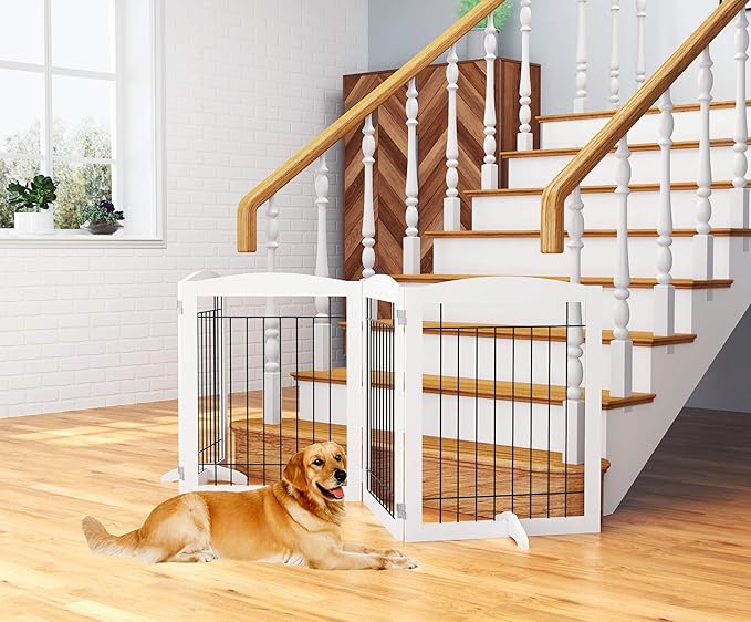 PAWLAND Extra Wide Dog gate for The House, Dog Fences Indoor, Freestanding - Image 3
