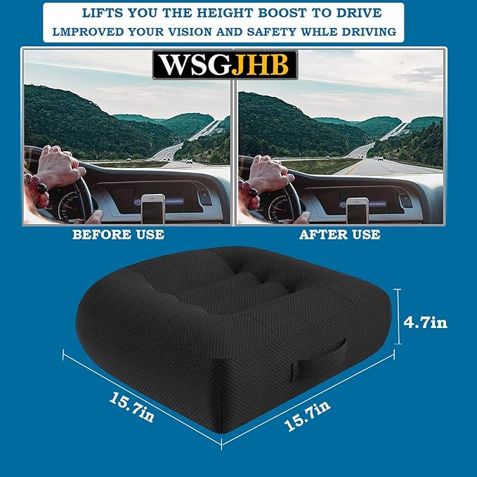 WSGJHB Car Booster Seat Cushion Posture Cushion Portable Breathable Mesh - Image 3