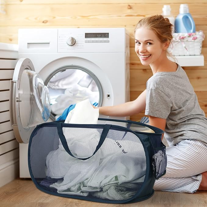 2 Pcs Durable Collapsible Laundry Baskets - Image 2