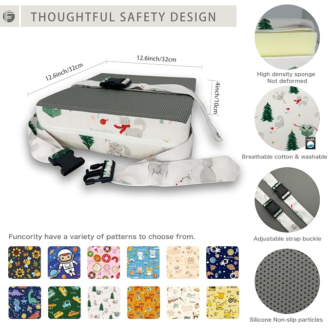 Toddler Booster Seat for Dining Table, Portable Booster Seat for Kitchen Chair - Image 2