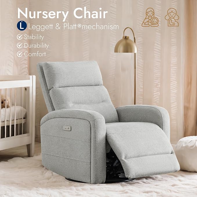 Watson & Whitely Swivel Power Recliner Glider Rocker, Small Recliner - Image 4
