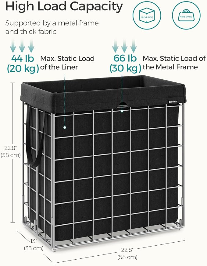 SONGMICS 29 Gal. Laundry Basket, Laundry Hamper, Collapsible Clothes Hamper - Field & Grace