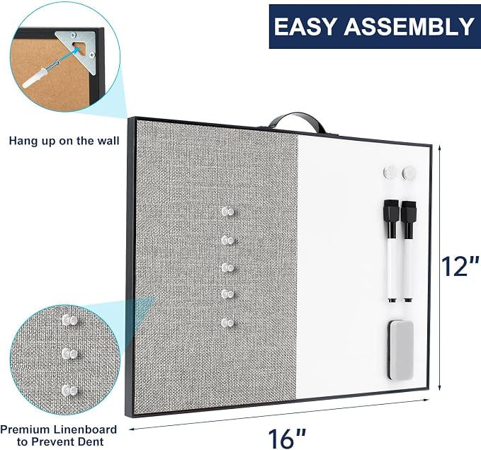 Small White Board Cork-Board Combo - Field & Grace