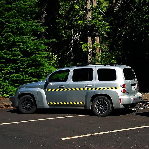 Yellow and Black Reflective Tape 12 inch Wide, Outdoor Waterproof Hazard - Image 5