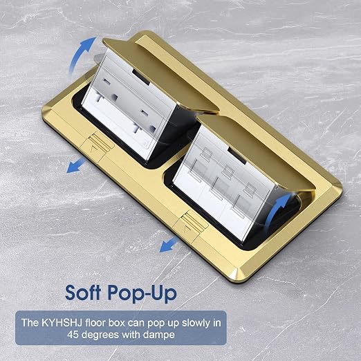 KYHSHJ Dual Pop-Up Floor Electrical Outlet Box Kit，20 Amp Stainless Steel TR - Image 2