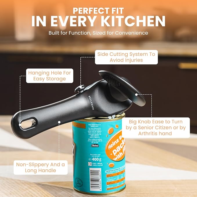 Bellemain Stainless Steel Can Opener – Manual Can Opener - Image 7