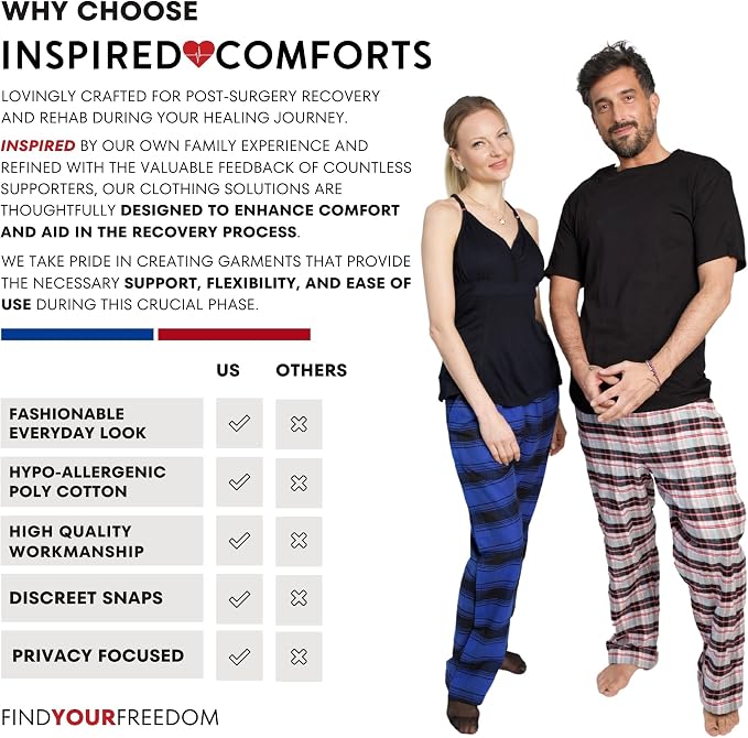 Inspired Comforts Unisex Tearaway Post Surgery Recovery Pajama Pants - Image 5